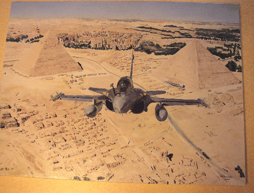 Rafale sur les pyramides,huile sur toile , collection personnelle. A VENDRE